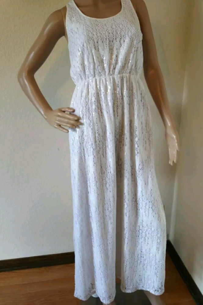 White Crocheted Patio Dress Banana Republic